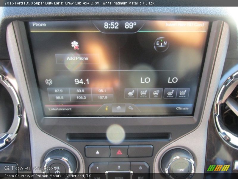 White Platinum Metallic / Black 2016 Ford F350 Super Duty Lariat Crew Cab 4x4 DRW