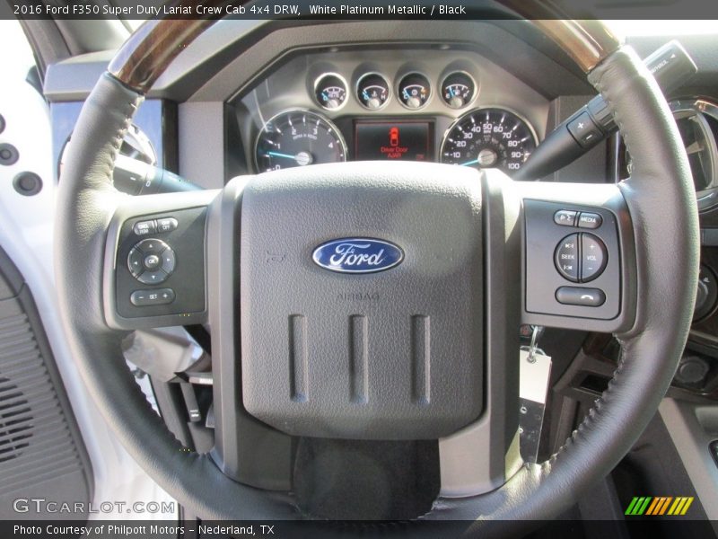 White Platinum Metallic / Black 2016 Ford F350 Super Duty Lariat Crew Cab 4x4 DRW