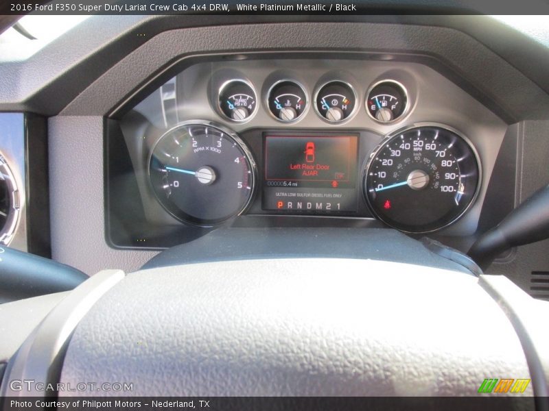 White Platinum Metallic / Black 2016 Ford F350 Super Duty Lariat Crew Cab 4x4 DRW
