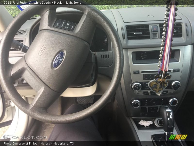 White Suede / Medium Light Stone 2012 Ford Fusion S