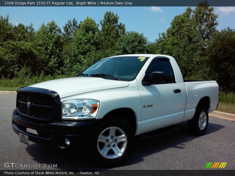 Bright White / Medium Slate Gray 2008 Dodge Ram 1500 ST Regular Cab