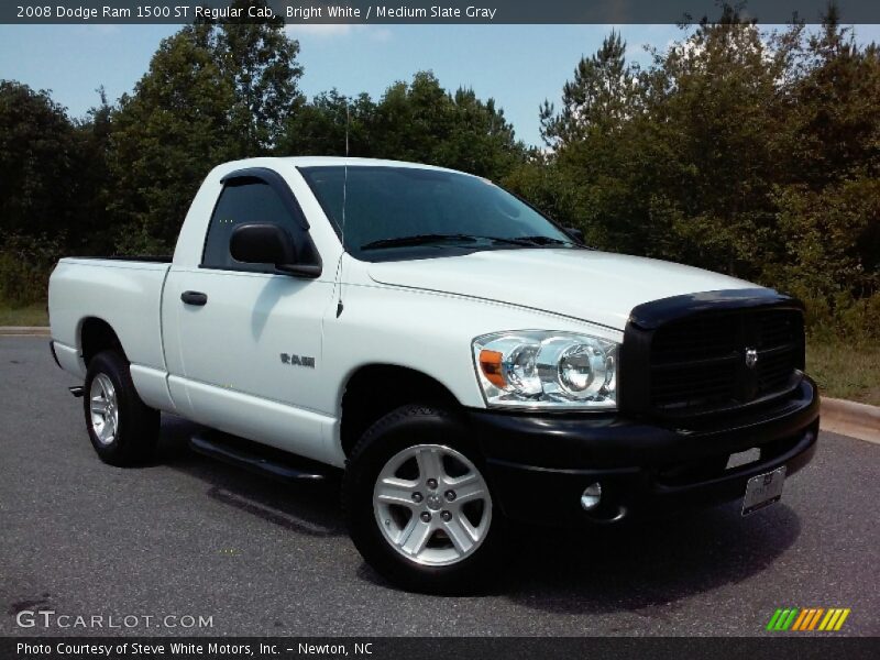 Bright White / Medium Slate Gray 2008 Dodge Ram 1500 ST Regular Cab