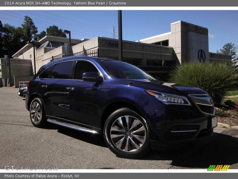 Fathom Blue Pearl / Graystone 2014 Acura MDX SH-AWD Technology