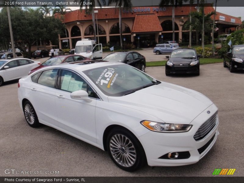 Oxford White / Dune 2016 Ford Fusion Titanium