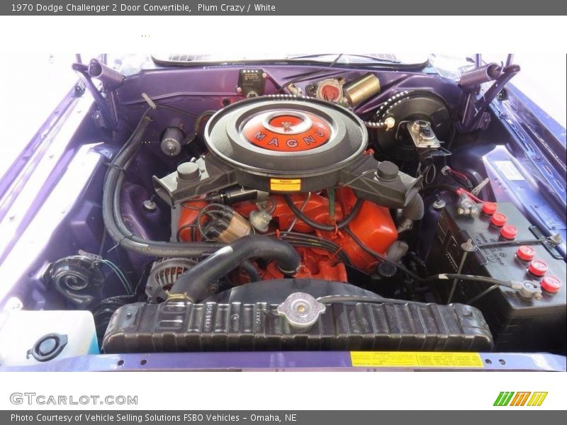  1970 Challenger 2 Door Convertible Engine - 383 OHV 16-Valve Magnum V8