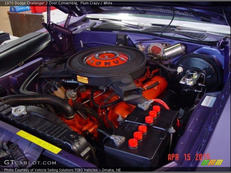  1970 Challenger 2 Door Convertible Engine - 383 OHV 16-Valve Magnum V8