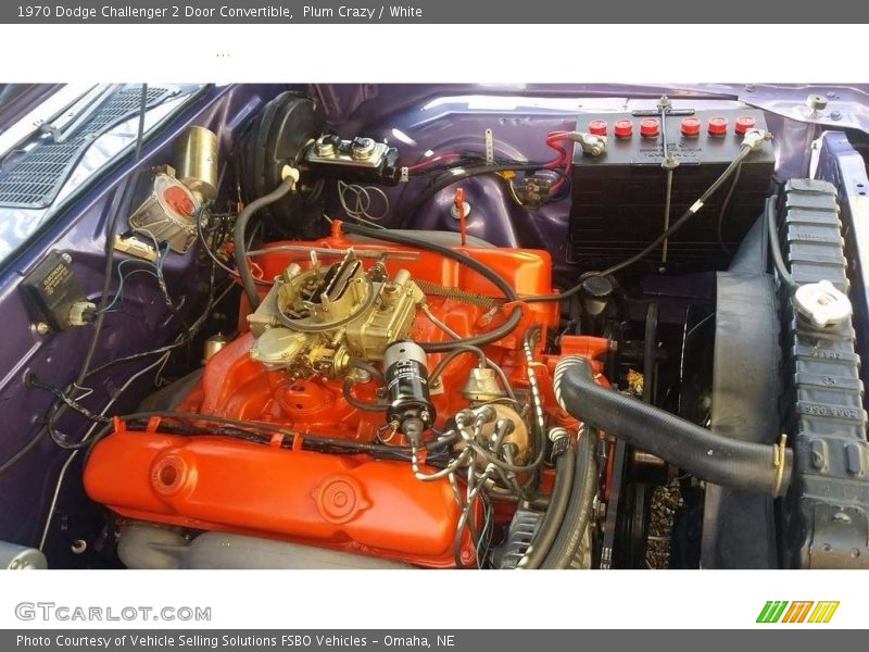  1970 Challenger 2 Door Convertible Engine - 383 OHV 16-Valve Magnum V8