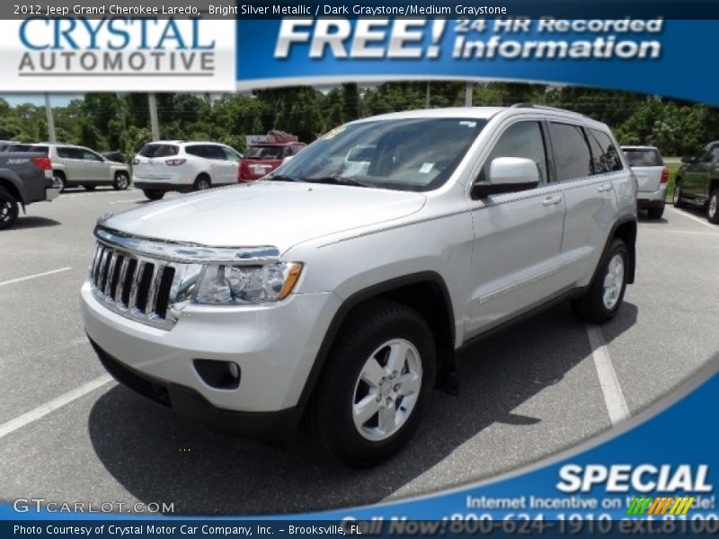 Bright Silver Metallic / Dark Graystone/Medium Graystone 2012 Jeep Grand Cherokee Laredo
