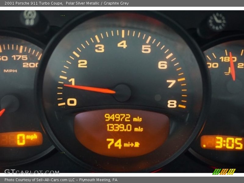 Polar Silver Metallic / Graphite Grey 2001 Porsche 911 Turbo Coupe