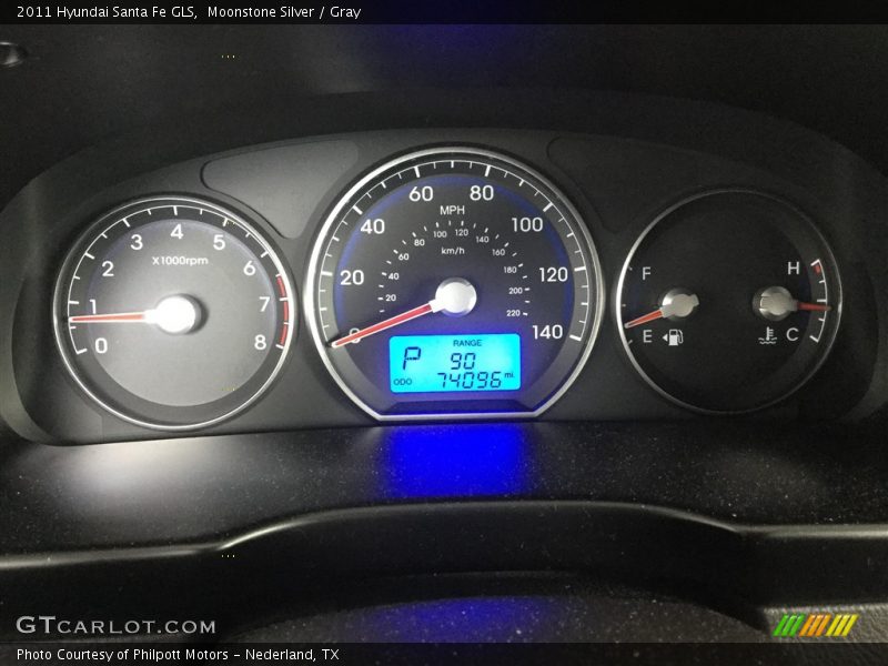 Moonstone Silver / Gray 2011 Hyundai Santa Fe GLS