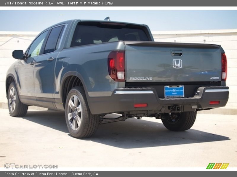 Forest Mist Metallic / Gray 2017 Honda Ridgeline RTL-T AWD