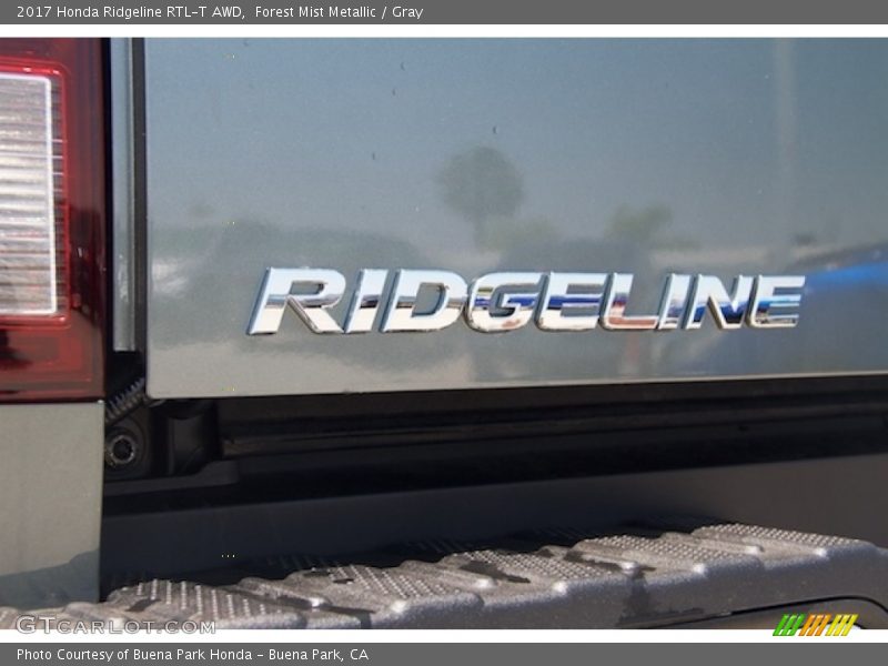 Forest Mist Metallic / Gray 2017 Honda Ridgeline RTL-T AWD
