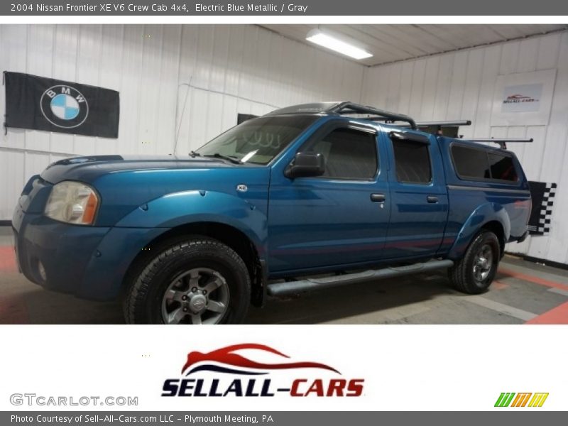 Electric Blue Metallic / Gray 2004 Nissan Frontier XE V6 Crew Cab 4x4