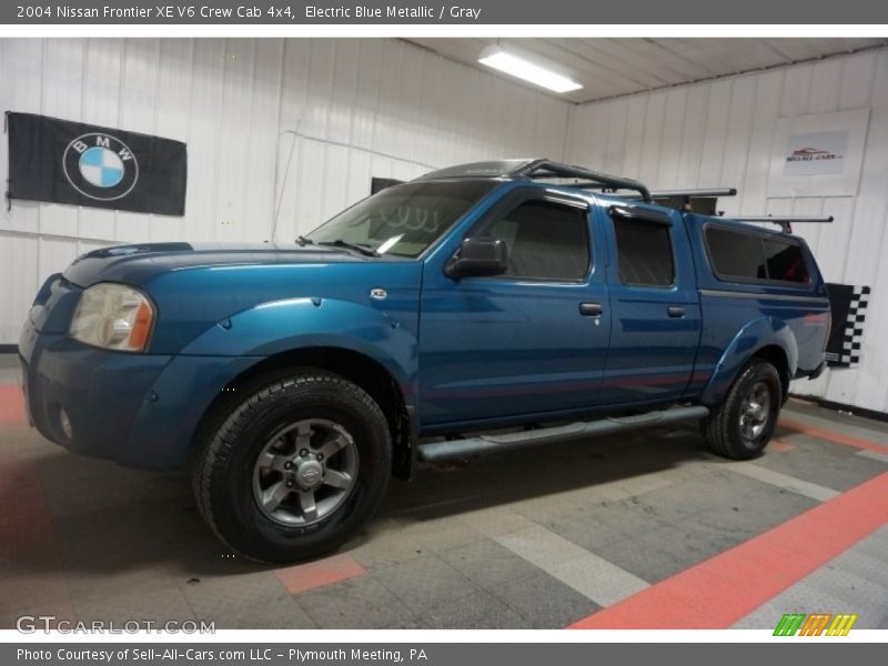 Electric Blue Metallic / Gray 2004 Nissan Frontier XE V6 Crew Cab 4x4