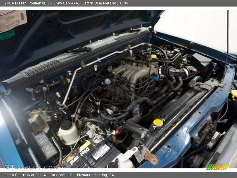 Electric Blue Metallic / Gray 2004 Nissan Frontier XE V6 Crew Cab 4x4