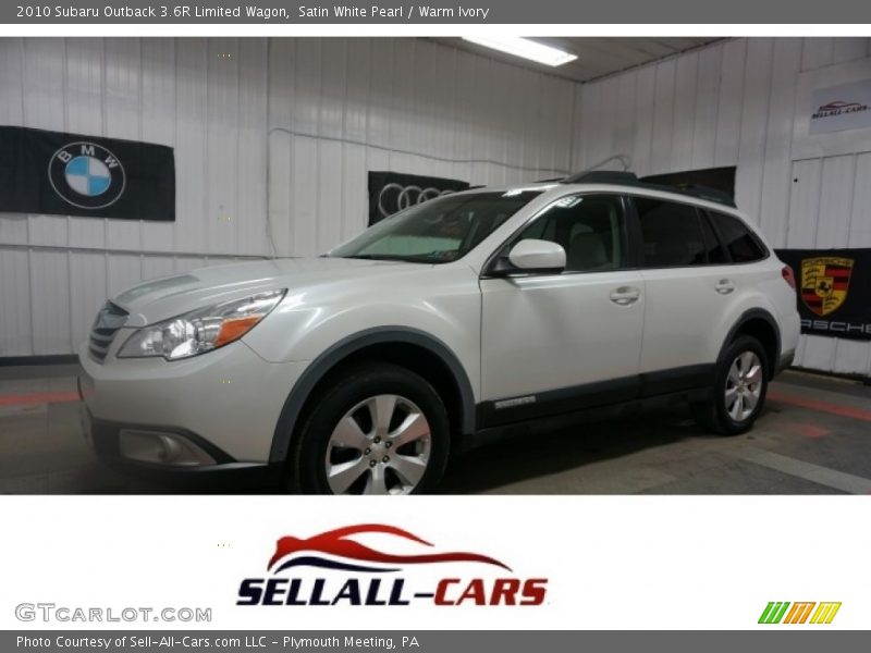 Satin White Pearl / Warm Ivory 2010 Subaru Outback 3.6R Limited Wagon