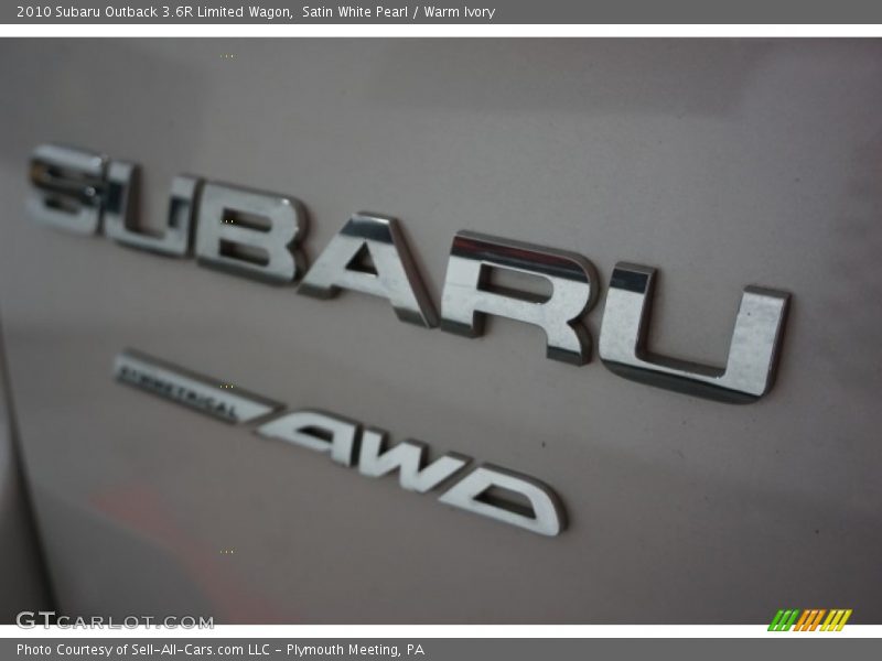 Satin White Pearl / Warm Ivory 2010 Subaru Outback 3.6R Limited Wagon