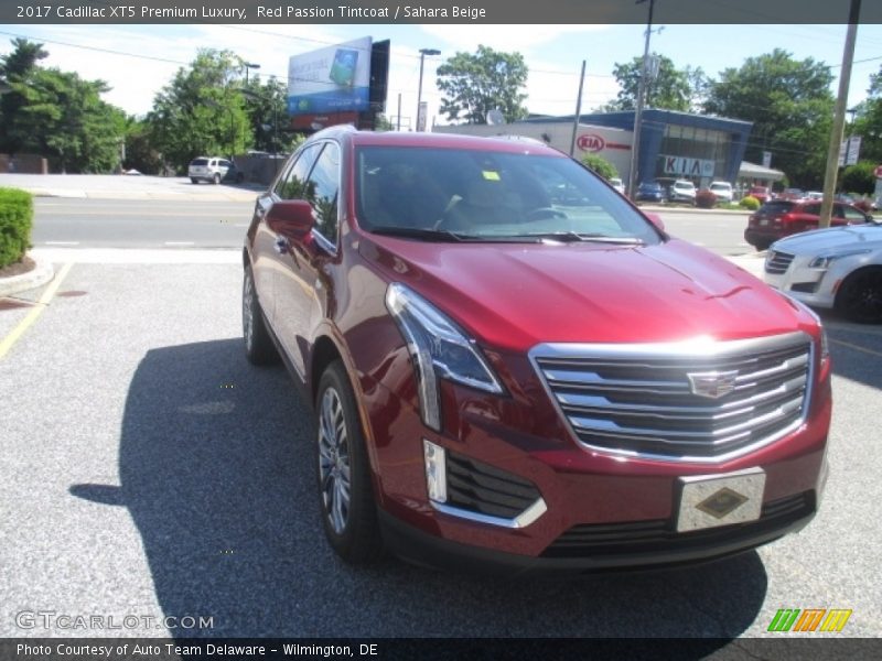 Red Passion Tintcoat / Sahara Beige 2017 Cadillac XT5 Premium Luxury