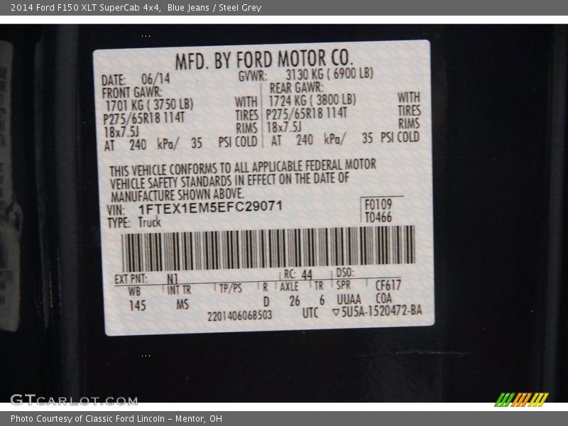Blue Jeans / Steel Grey 2014 Ford F150 XLT SuperCab 4x4