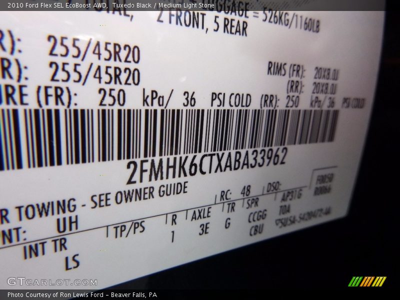 Tuxedo Black / Medium Light Stone 2010 Ford Flex SEL EcoBoost AWD