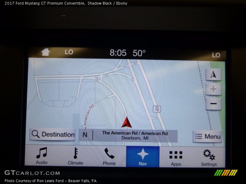 Navigation of 2017 Mustang GT Premium Convertible