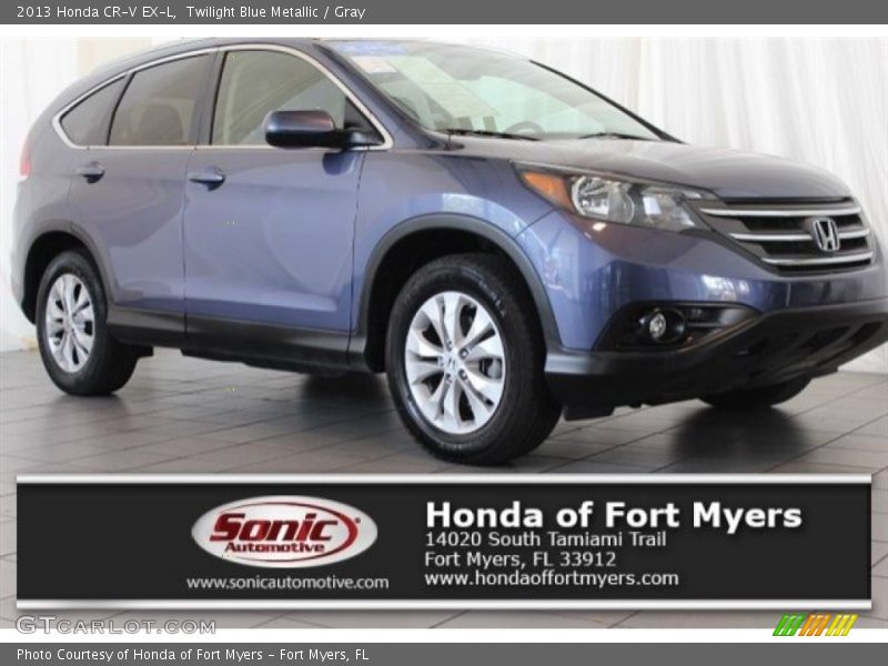 Twilight Blue Metallic / Gray 2013 Honda CR-V EX-L