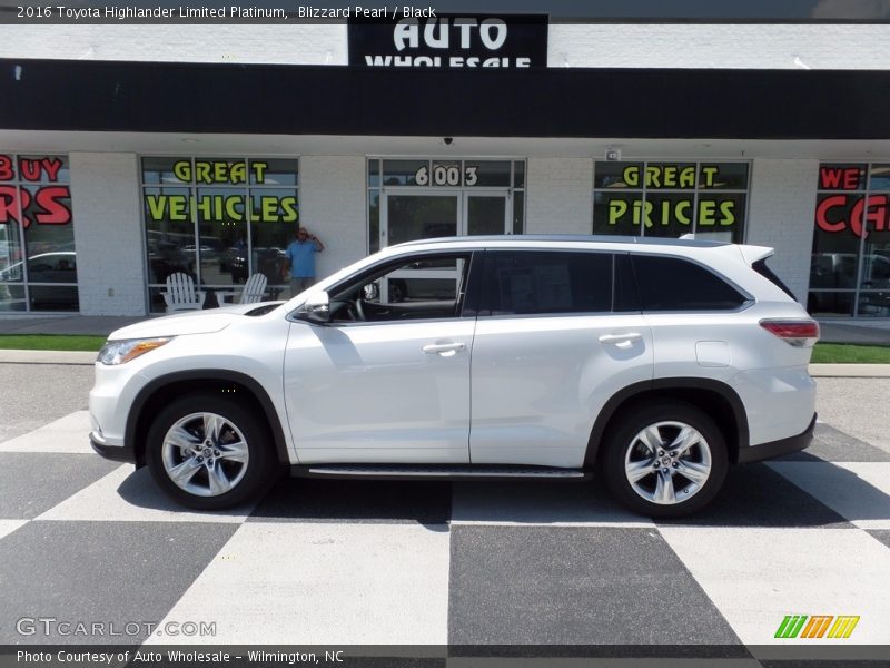 Blizzard Pearl / Black 2016 Toyota Highlander Limited Platinum
