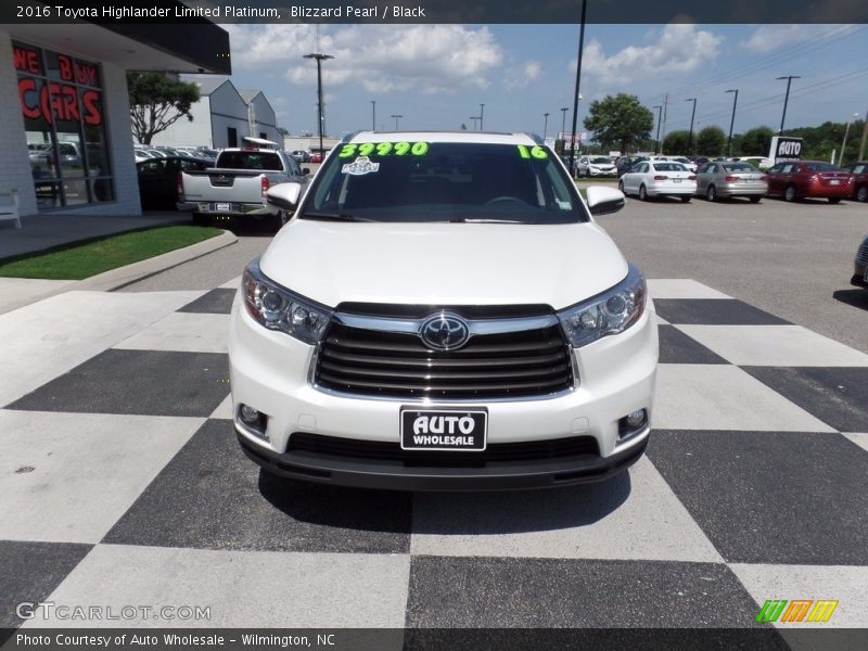 Blizzard Pearl / Black 2016 Toyota Highlander Limited Platinum