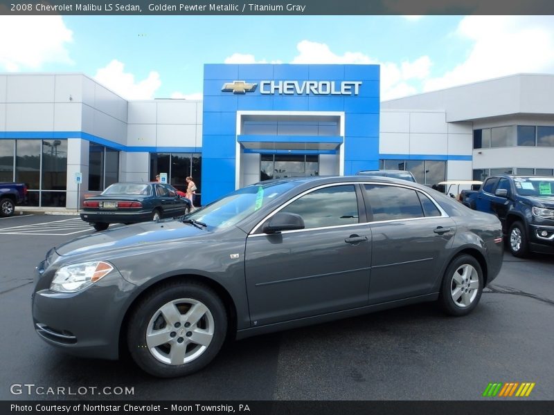 Golden Pewter Metallic / Titanium Gray 2008 Chevrolet Malibu LS Sedan