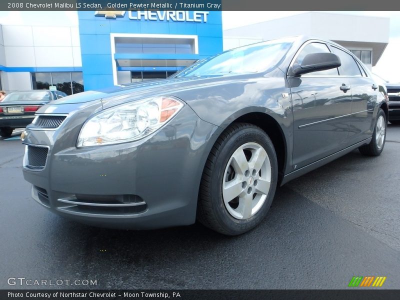 Golden Pewter Metallic / Titanium Gray 2008 Chevrolet Malibu LS Sedan