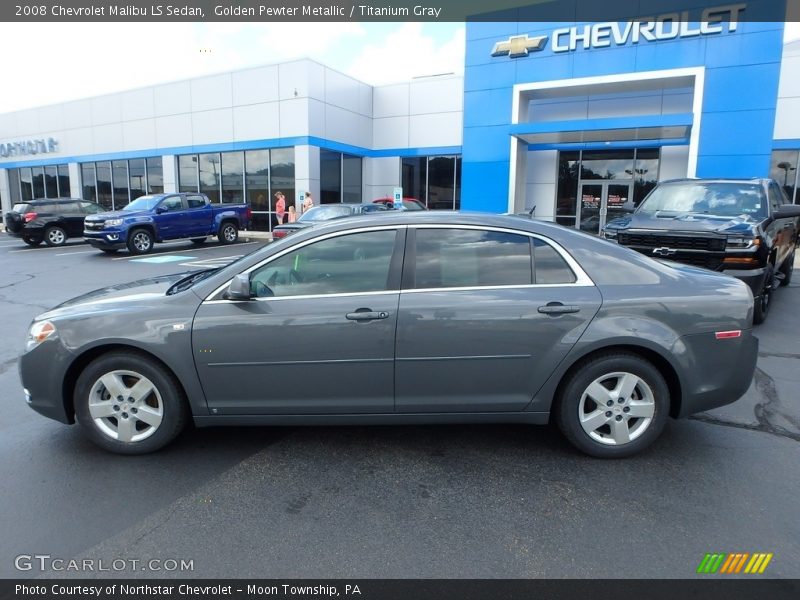Golden Pewter Metallic / Titanium Gray 2008 Chevrolet Malibu LS Sedan