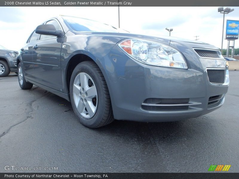 Golden Pewter Metallic / Titanium Gray 2008 Chevrolet Malibu LS Sedan