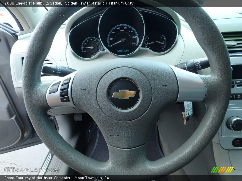 Golden Pewter Metallic / Titanium Gray 2008 Chevrolet Malibu LS Sedan