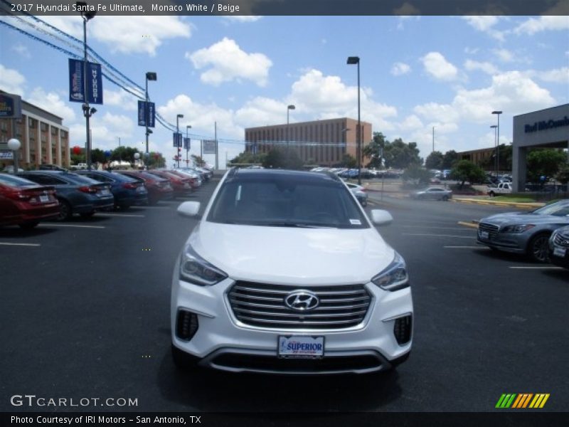 Monaco White / Beige 2017 Hyundai Santa Fe Ultimate