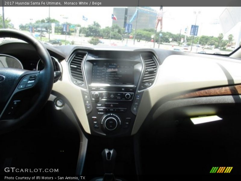 Monaco White / Beige 2017 Hyundai Santa Fe Ultimate