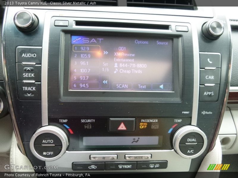 Classic Silver Metallic / Ash 2013 Toyota Camry XLE