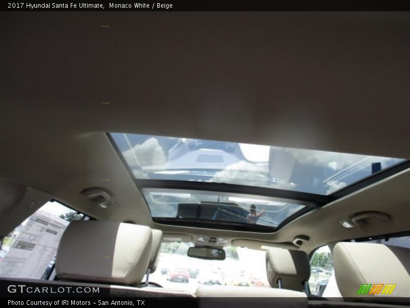 Monaco White / Beige 2017 Hyundai Santa Fe Ultimate