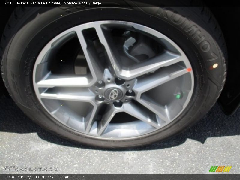 Monaco White / Beige 2017 Hyundai Santa Fe Ultimate