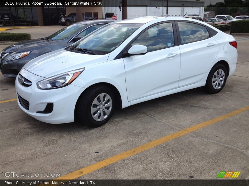 Century White / Gray 2016 Hyundai Accent SE Sedan