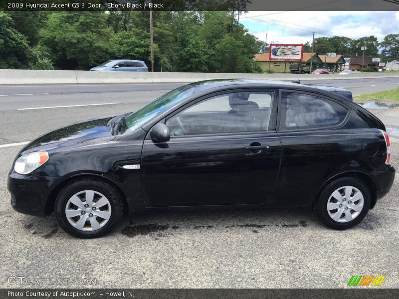 Ebony Black / Black 2009 Hyundai Accent GS 3 Door