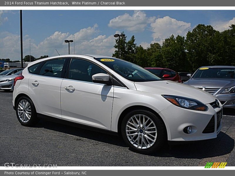 White Platinum / Charcoal Black 2014 Ford Focus Titanium Hatchback