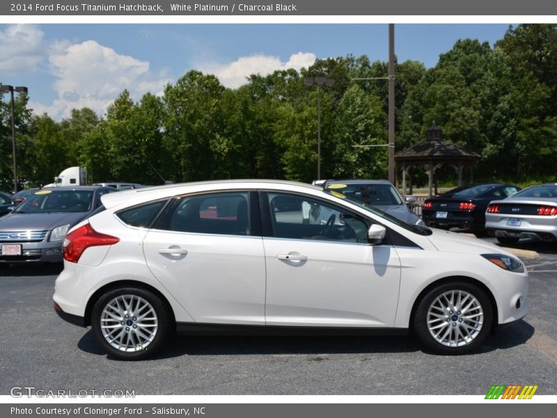 White Platinum / Charcoal Black 2014 Ford Focus Titanium Hatchback
