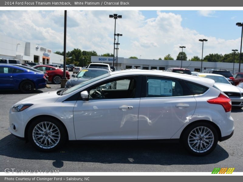 White Platinum / Charcoal Black 2014 Ford Focus Titanium Hatchback