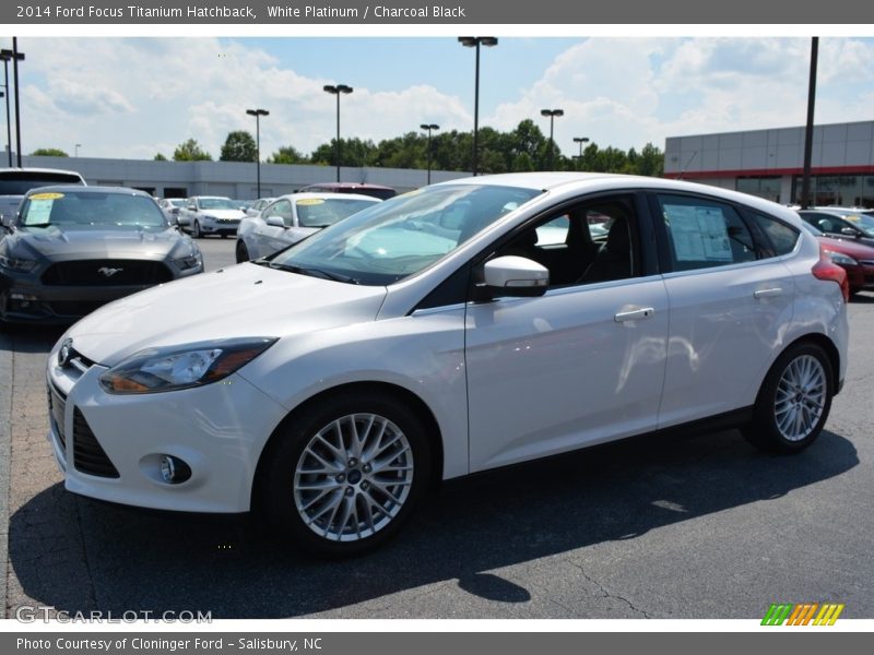 White Platinum / Charcoal Black 2014 Ford Focus Titanium Hatchback