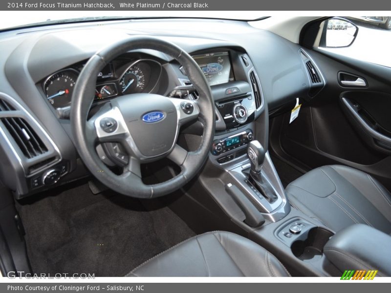 White Platinum / Charcoal Black 2014 Ford Focus Titanium Hatchback