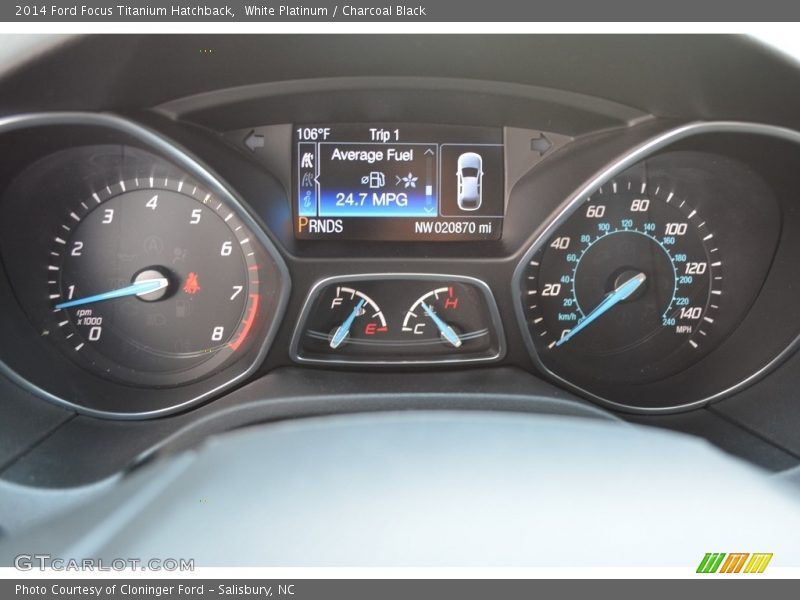 White Platinum / Charcoal Black 2014 Ford Focus Titanium Hatchback