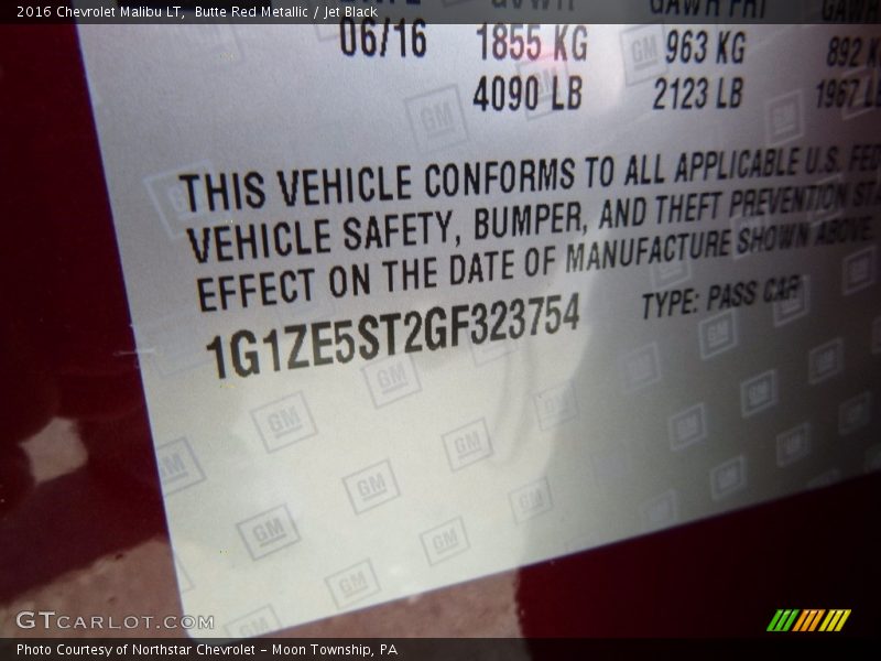 Butte Red Metallic / Jet Black 2016 Chevrolet Malibu LT