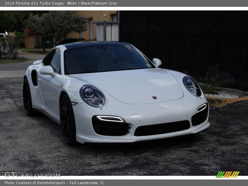 White / Black/Platinum Grey 2014 Porsche 911 Turbo Coupe