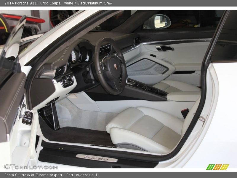 White / Black/Platinum Grey 2014 Porsche 911 Turbo Coupe