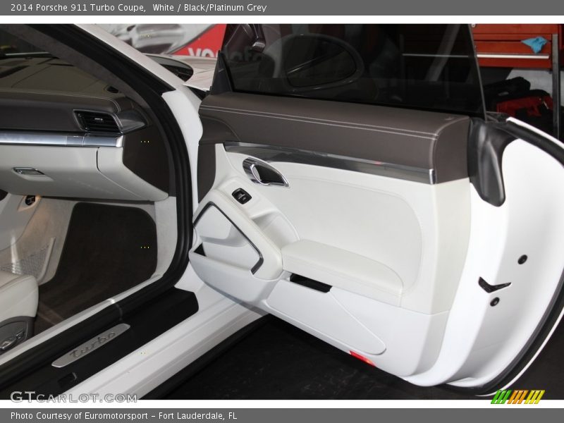White / Black/Platinum Grey 2014 Porsche 911 Turbo Coupe